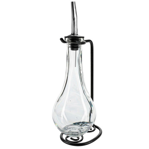 Drop Single Oil & Vinegar Glass Cruet Set & Stand