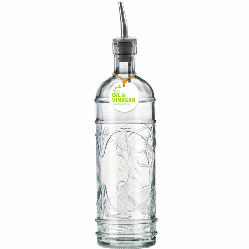 Olive Branch 16oz Recycled Glass Oil or Vinegar Bottle w/ Pour Spout
