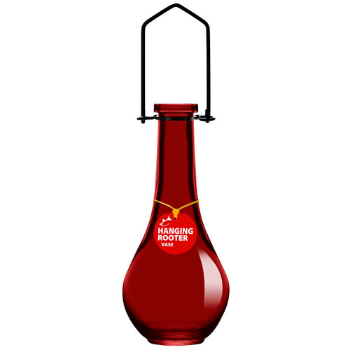 Hanging Drop Recycled Glass Rooting Vase - Red