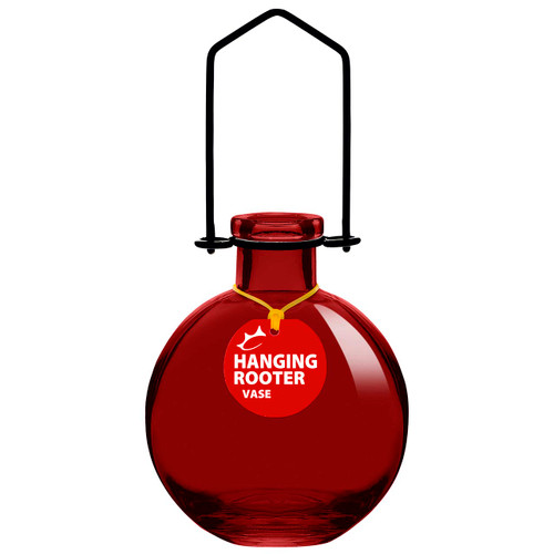 Hanging Ball Recycled Glass Rooting Vase - Red