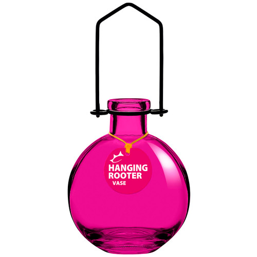 Hanging Ball Recycled Glass Rooting Vase - Fuchsia