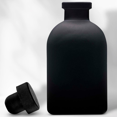 8 oz Matte Black Roma Bottle with Bar Top Closure
