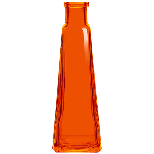 7" Recycled Glass Pyramid Bud Vase Orange