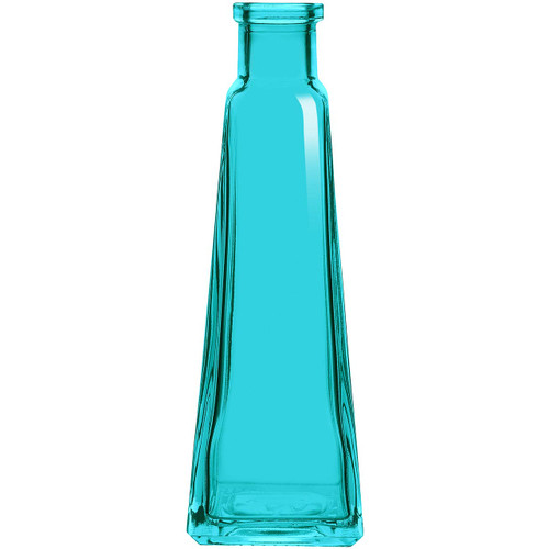Pyramid Bud Vase, Aqua