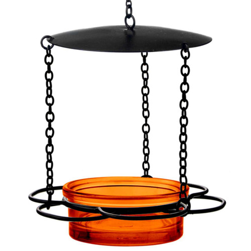 Mosaic Birds Floral Bird Feeder - Orange