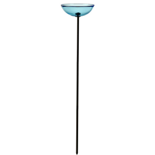 Mosaic Birds Poppy Stake Bird Bath or Feeder - Aqua