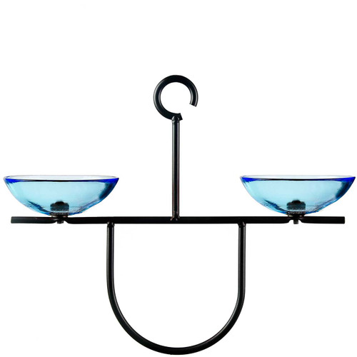 Mosaic Birds Side by Side Poppy Feeder - Aqua