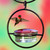 Mosaic Birds Hummble Slim Hummingbird Feeder with Hummingbird