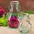 9 1/2" Large French Country Glass Vase with Flowers