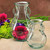 6 1/4" Small French Country Glass Vase with Flowers