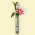 Florence Hanging Pendant Tube Vase with Wall Hook with Lily