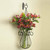 31" Hanging Basket & Drop Vase with Flowers on Wall