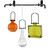 16" Metal Wall Hanger with Hooks