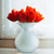 Flora Sm. Recycled Glass Vase Glossy White 7"