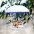 Mosaic Birds 360 Degree Petite Seed Cylinder Feeder Cobalt Blue with Seeds and Birds in Snow