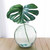 6 3/4" Ball Recycled Glass Vase with Monstera Leaf