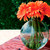 6 3/4" Ball Recycled Glass Vase with Flowers