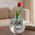 6 3/4" Ball Recycled Glass Vase with Tulip