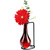 Drop Recycled Glass Vase & Metal Stand