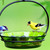 Cuban Bird Feeder/Bird Bath Bowl Lime with Chickadee and Water
