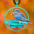 Mosaic Birds Hummble Bold Bird Feeder Aqua with Bluebirds and Mealworms