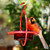 Mosaic Birds Hummble Bold Bird Feeder Red with Cardinal