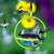 Mosaic Birds Hummble Bold Hummingbird Feeder Lime with Hummingbirds