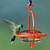 Mosaic Birds Hummble Bold Hummingbird Feeder Red with Hummingbird