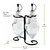 Amphora Double Oil & Vinegar Glass Cruet Set w/ Stand