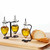 Amphora Double Oil & Vinegar Glass Cruet Set w/ Stand