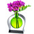 Ball Recycled Glass Vase & Arched Metal Stand