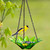 Mosaic Birds Daisy Petite Bird Feeder Lime with Goldfinch and Seeds