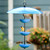 Mosaic Birds Triple Hanging Poppy Feeder Bluebird Blue with Blue Dome and Songbirds