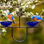 Mosaic Birds Side by Side Poppy Feeder Cobalt Blue with Bluebirds