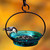 Mosaic Birds Cuban Hanging Bird Bath or Feeder Aqua with Seeds