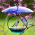 Mosaic Birds Cuban Hanging Bird Bath or Feeder Aqua with Peanuts and Cobalt Dome