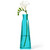 7" Recycled Glass Pyramid Bud Vase Aqua with Freesia