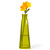 7" Recycled Glass Pyramid Bud Vase Canary Yellow with Freesia