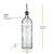 Olive Branch 16oz Recycled Glass Oil or Vinegar Bottle w/ Pour Spout Dimensions