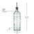 Olive Branch 16oz Recycled Glass Oil or Vinegar Bottle w/ Pour Spout Dimensions