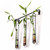 Triple Florence Hanging Pendant Tube Vase with Metal Bar Hanger Angled with Bamboo