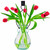 18" French Country Hanging Glass Vase & Wall Hook with Tulips
