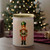Nutcracker Glass Jar w/ Lid, 12 oz, 12/Case Assorted, Frosted White with Christmas Tree