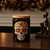 Sugar Skull Glass Jar w/ Lid, 12 oz, 12/Case Assorted, Glossy Black with Skeleton Bookend for Halloween