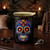 Sugar Skull Glass Jar w/ Lid, 12 oz, 12/Case Assorted, Glossy Black at Seance with Stones
