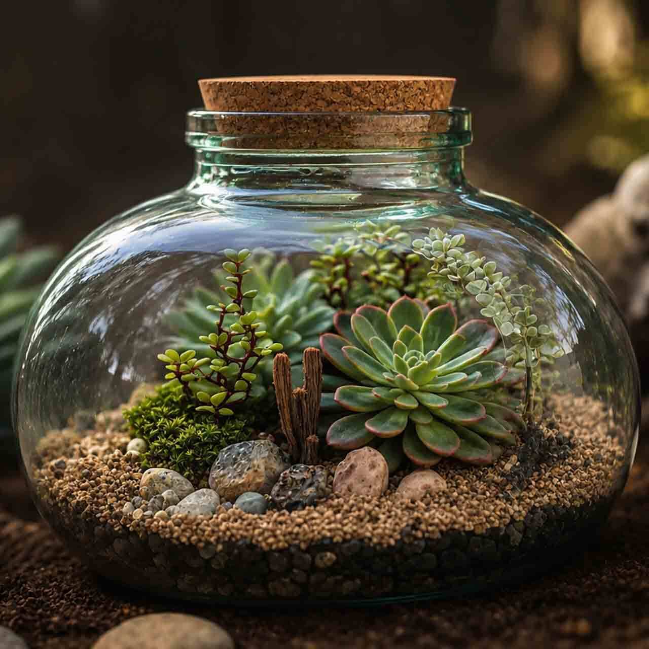 270 oz Glass Bean Jar with Terrarium