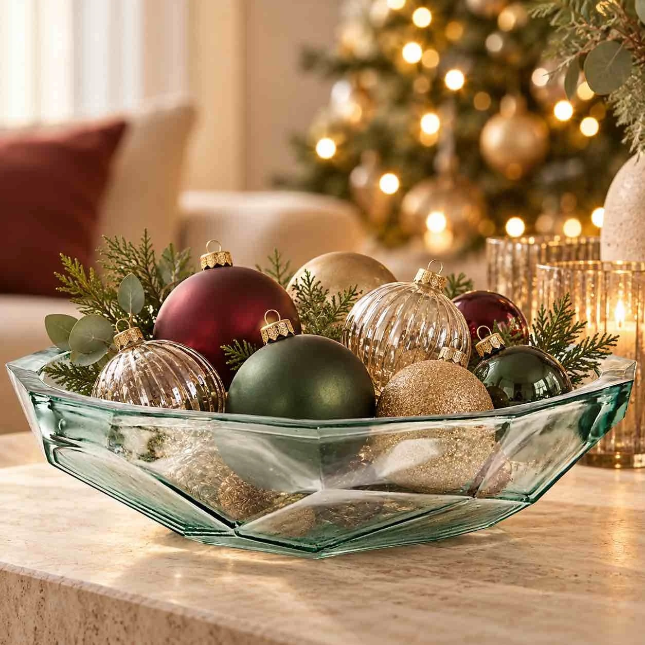 Couronne Co recycled glass origami bowl for home decor retail