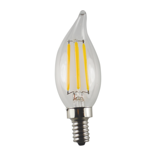 3.5W Candelabra Edge Filament Clear, Flame, 2700K, LED Lamp