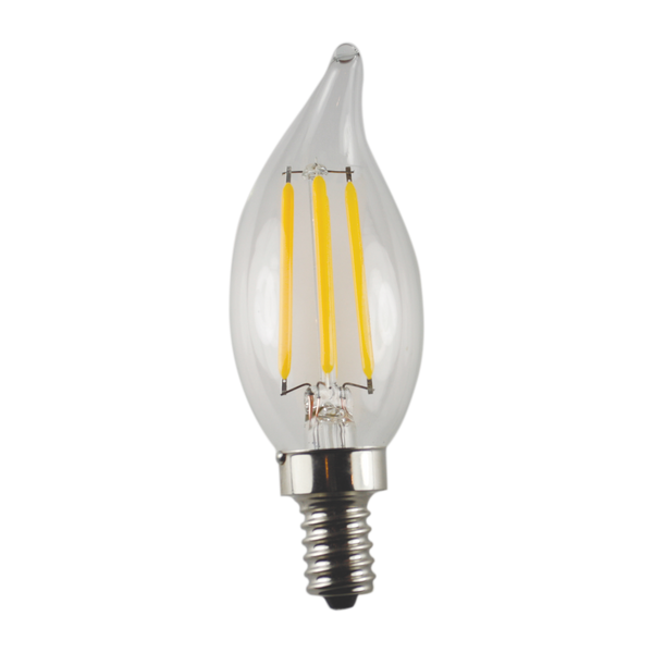 3.5W Candelabra Edge Filament Clear, Flame, 2200K, LED Lamp