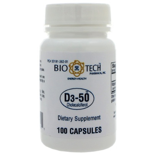 Bio-Tech Pharmacal D3-50 50,000IU 100 Capsules